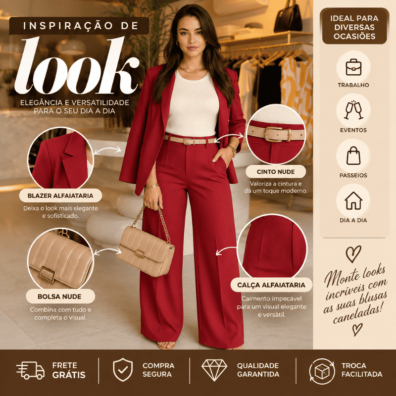 Kit 3 Blusas Femininas Caneladas - Leve Mais e Pague Menos