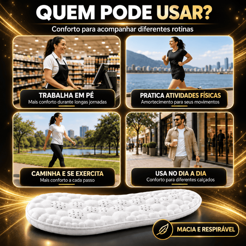 Palmilha MassagePro™ - Mais conforto, menos dor