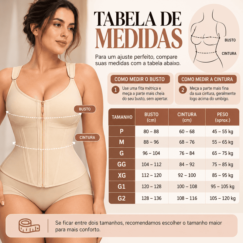 Colete Cinta Modeladora BodyVezzi™ – Modela, Sustenta e Define Suas Curvas + Brindes