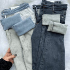Calça Jeans Peluciada com Elastano + Meia Térmica Grátis